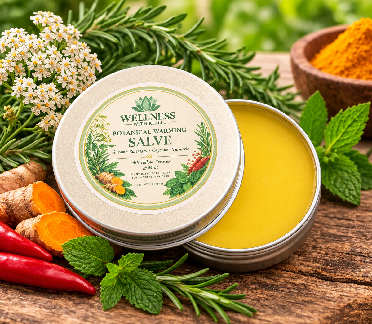 Botanical Warming Salve (mild) 2 oz